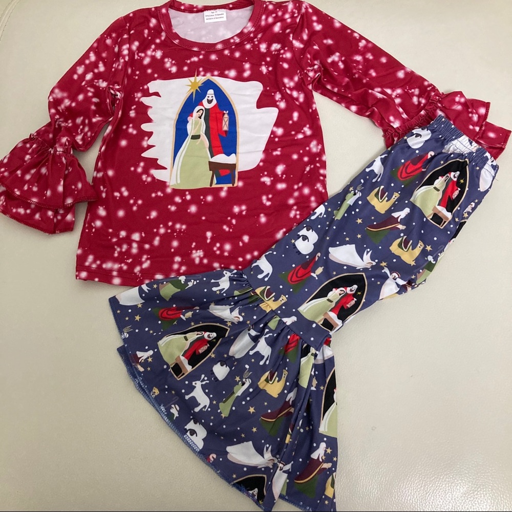 Christmas Christian ✝️ Ruffle pants set - Picture 4 of 6